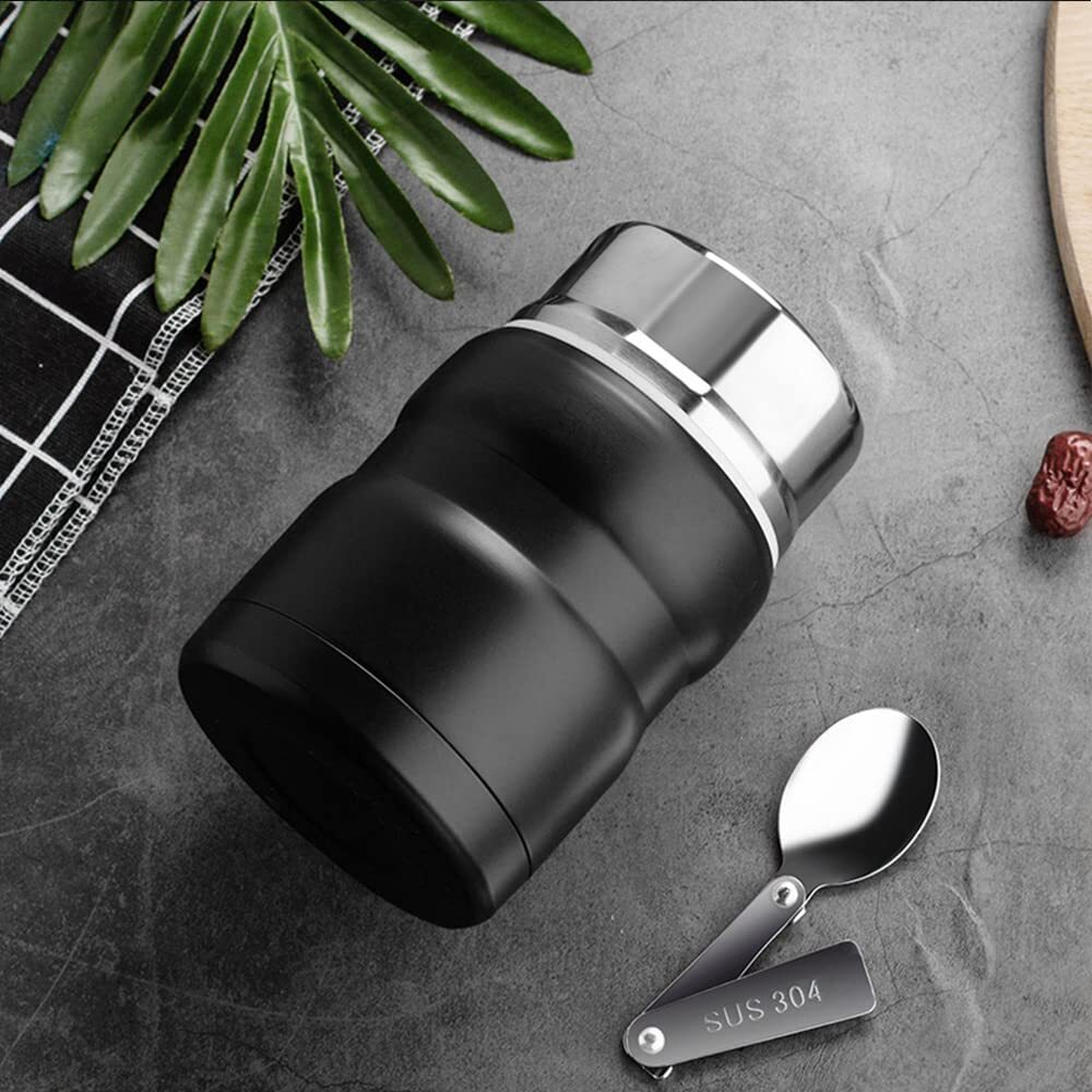 750mL Stainless Steel Vacuum Insulated Food Jar with Folding Spoon