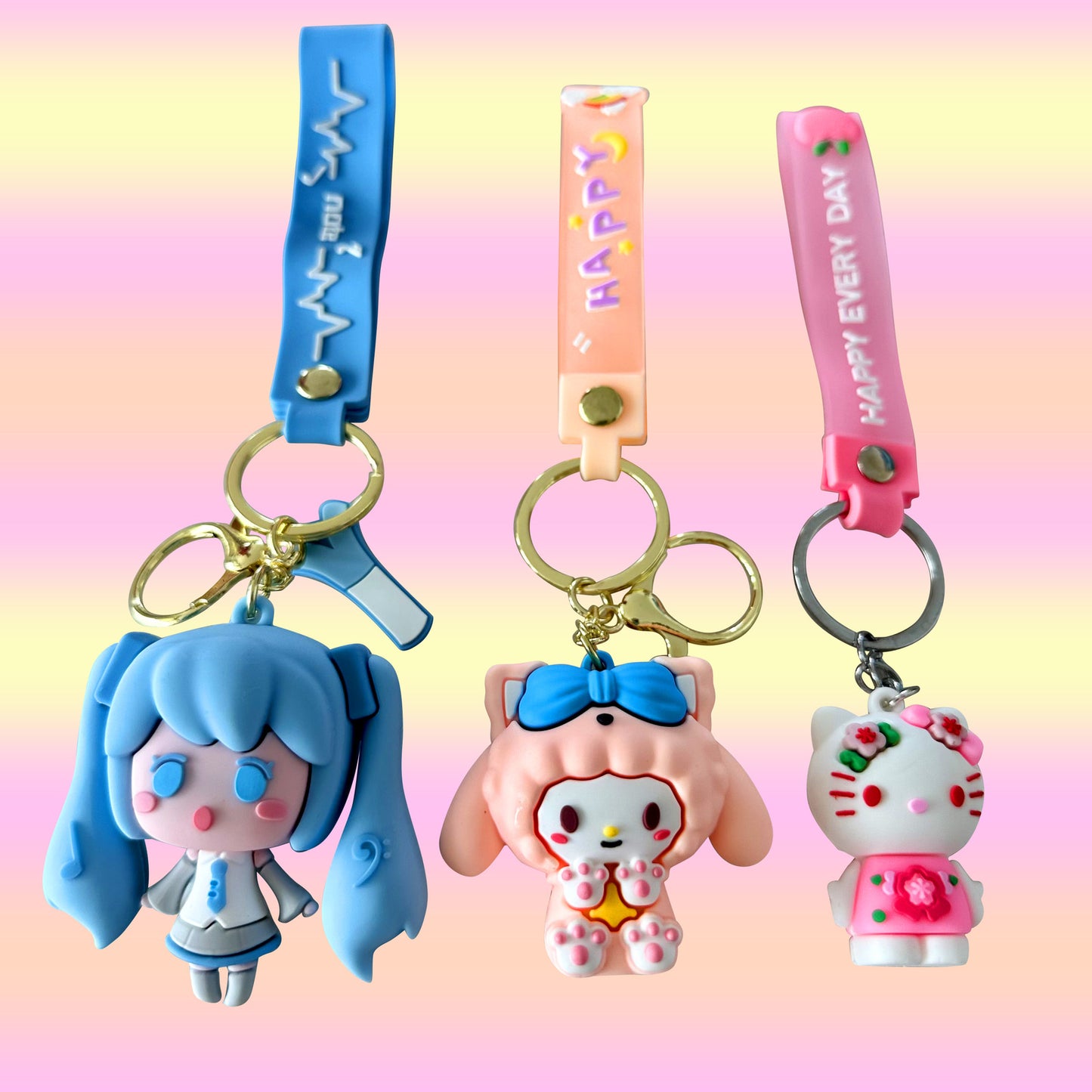 Large Cute Keychain Pendant Anime Figure Doll Keyring Toy