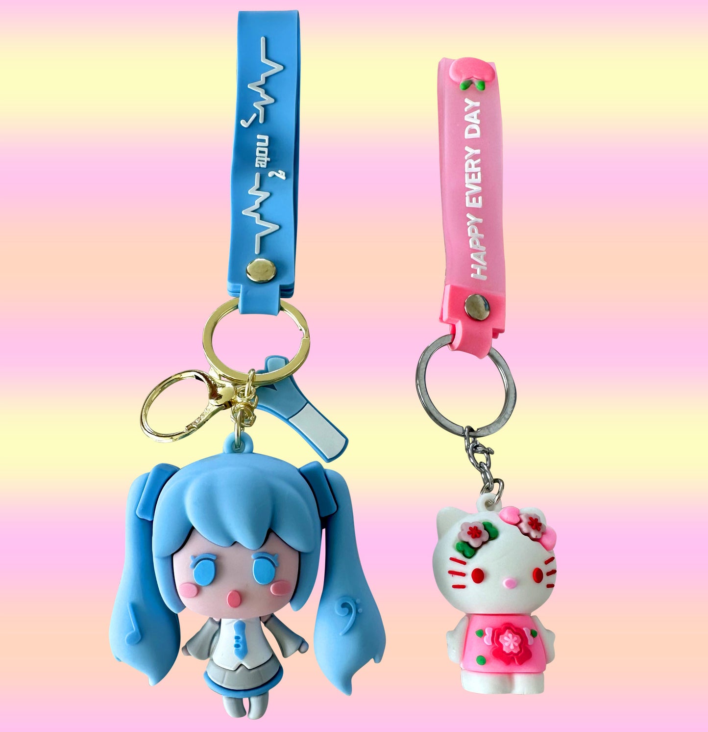 Large Cute Keychain Pendant Anime Figure Doll Keyring Toy