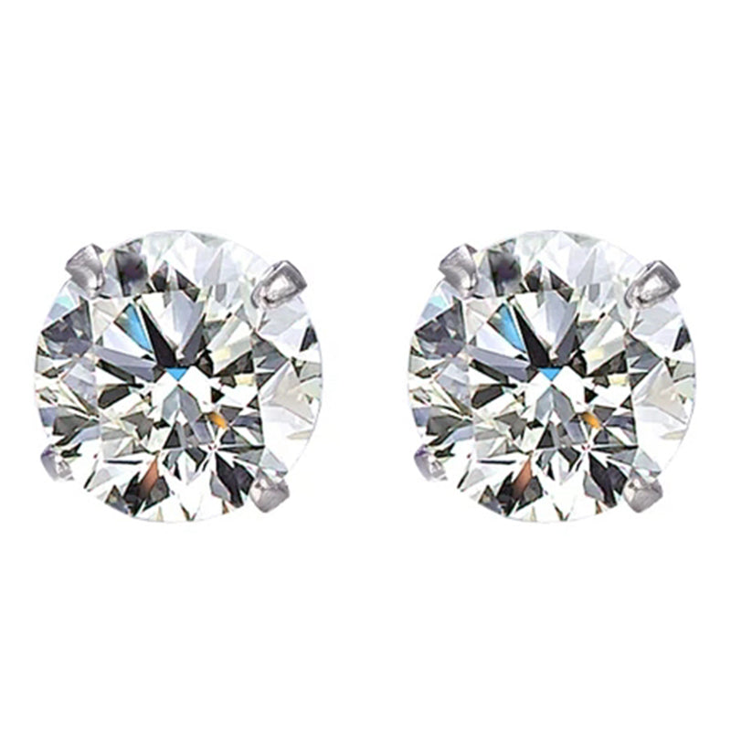 S925 Sterling Silver 1 Carat CZ Diamond Stud Earrings