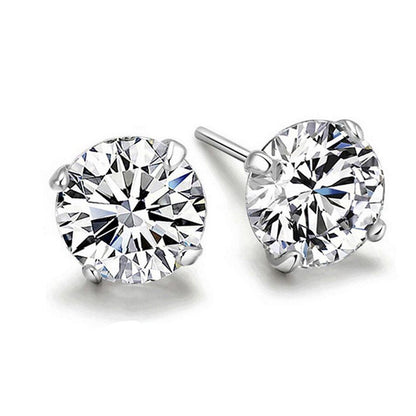 S925 Sterling Silver 1 Carat CZ Diamond Stud Earrings