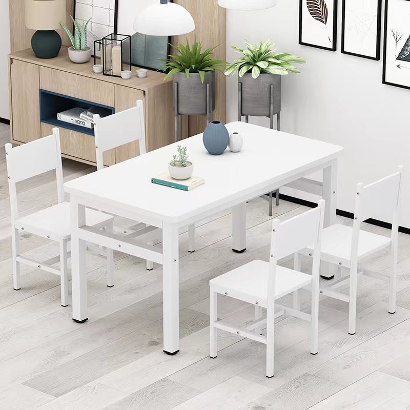 Bliss Wood & Steel Dining Table (White)