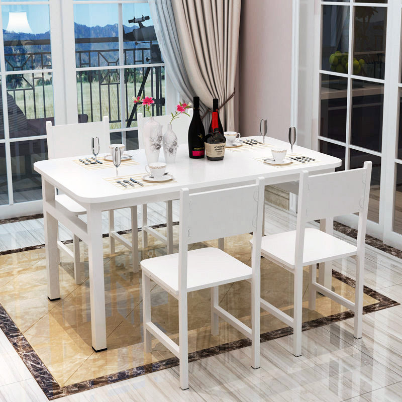 Bliss Wood & Steel Dining Table (White)