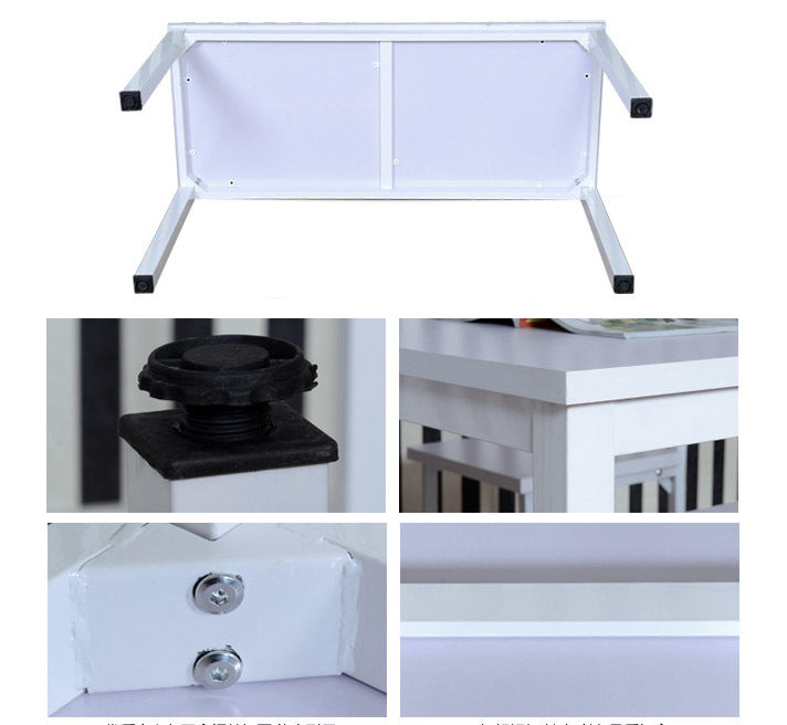 Bliss Wood & Steel Dining Table (White)