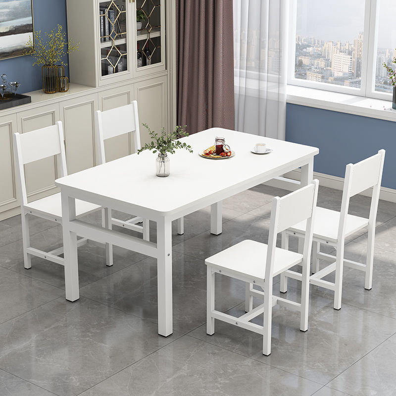 Bliss Wood & Steel Dining Table (White)
