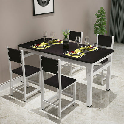 Bliss Large Wood & Steel Dining Table (Black & White)
