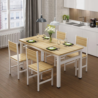 Bliss Large Wood & Steel Dining Table (Oak & White)