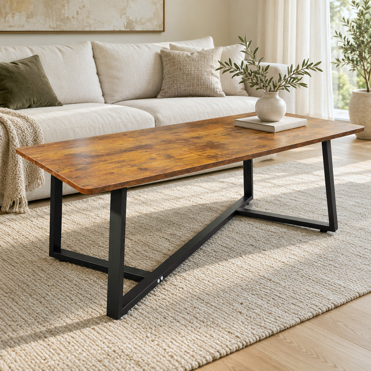 2-Piece Soho Rustic TV Cabinet & Coffee Table Living Room Set