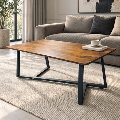 Soho Rustic Wood and Metal Coffee Table