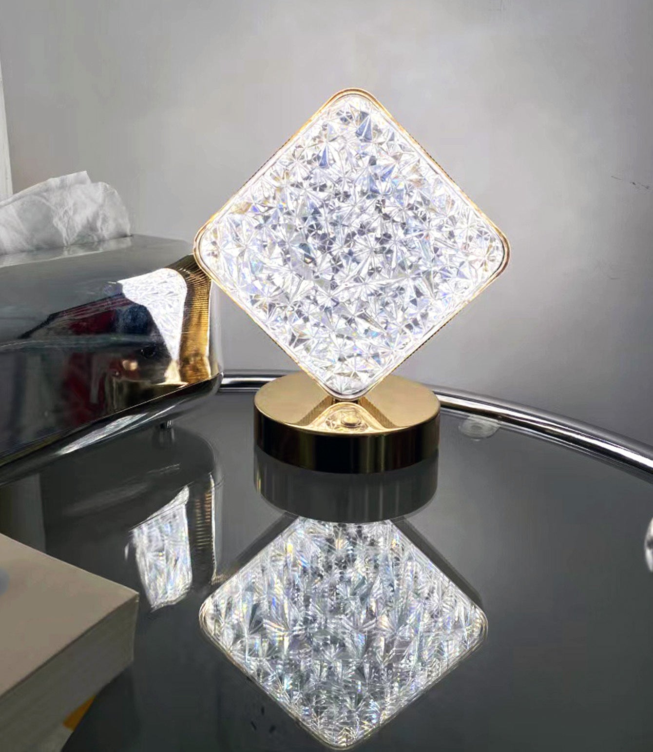 Luxury Crystal Diamond Lamp LED Cordless Night Light