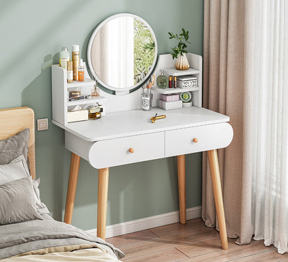 LED Luminous Beauty Dresser Vanity Table with Mirror, Stool and Storage Drawers Set