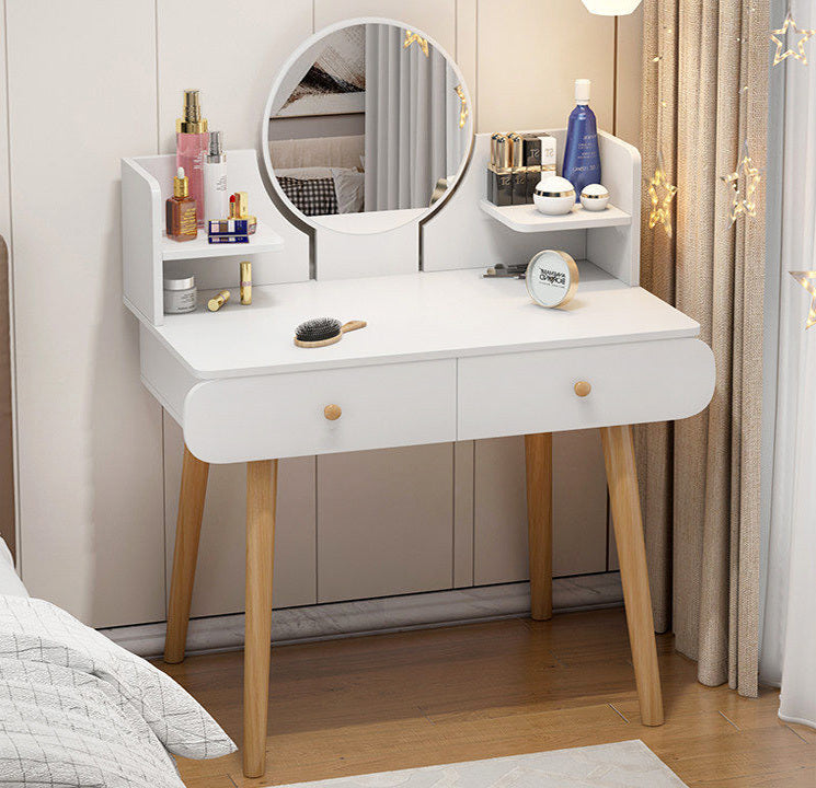 LED Luminous Beauty Dresser Vanity Table with Mirror, Stool and Storage Drawers Set