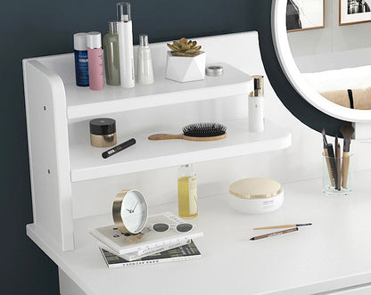 LED Luminous Beauty Large Dresser Vanity Table with Mirror, Stool and Storage Drawers Set