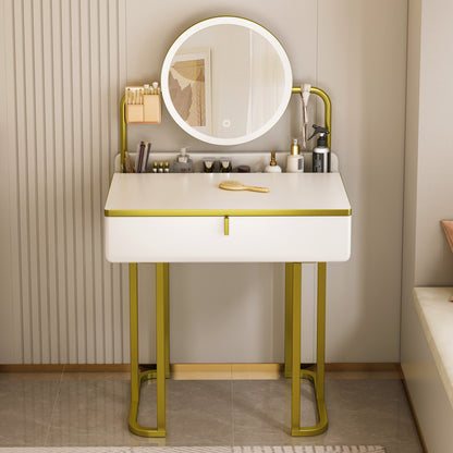 LED Luminous Lioness Dresser Vanity Table with Mirror and Storage Drawers