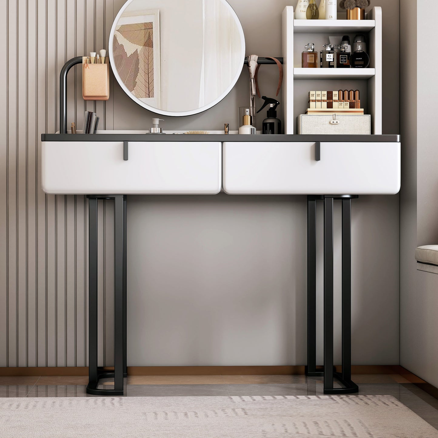 Lioness Dresser Vanity Table with Mirror and Storage Drawers