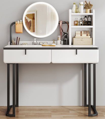 LED Luminous Lioness Dresser Vanity Table with Mirror and Storage Drawers