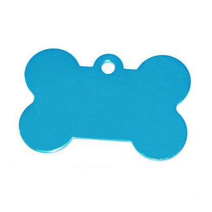 Personalized Name Tag Pet Supplies Dog Bone Shaped Aluminum ID Tag (Sky Blue)