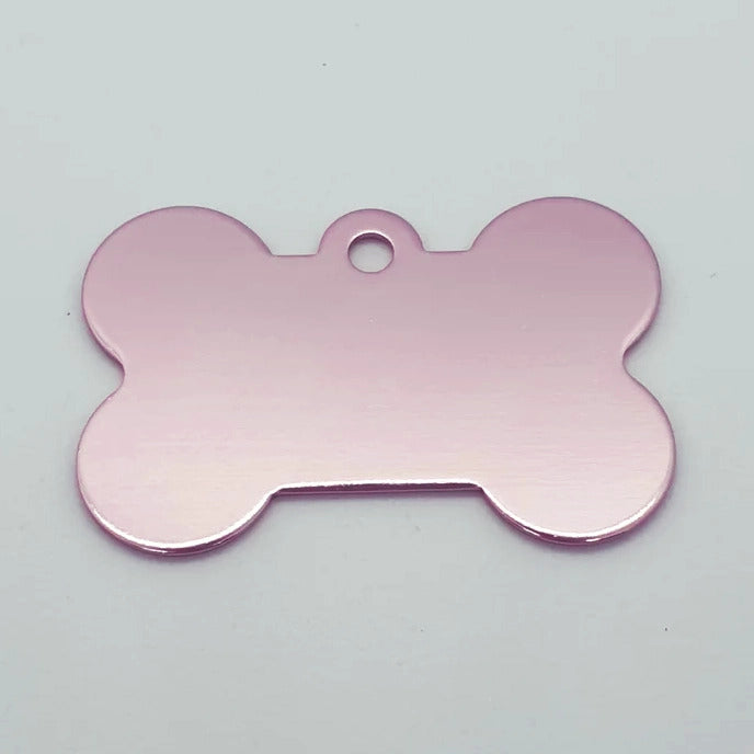 Personalized Name Tag Pet Supplies Dog Bone Shaped Aluminum ID Tag (Baby Pink)