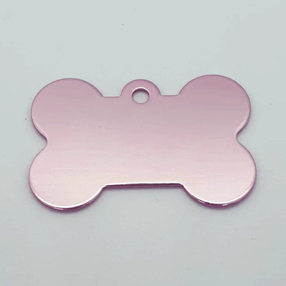 Personalized Name Tag Pet Supplies Dog Bone Shaped Aluminum ID Tag (Baby Pink)