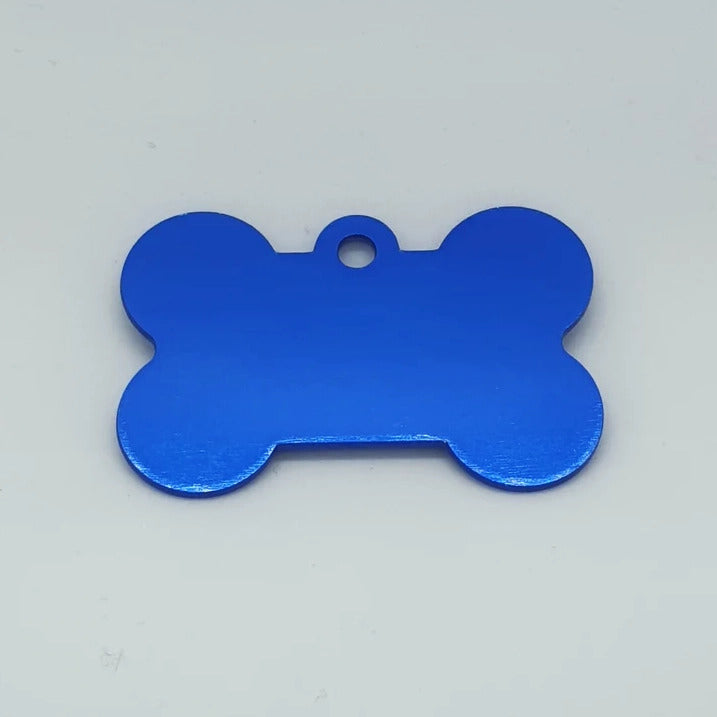 Personalized Name Tag Pet Supplies Dog Bone Shaped Aluminum ID Tag (Dark Blue)