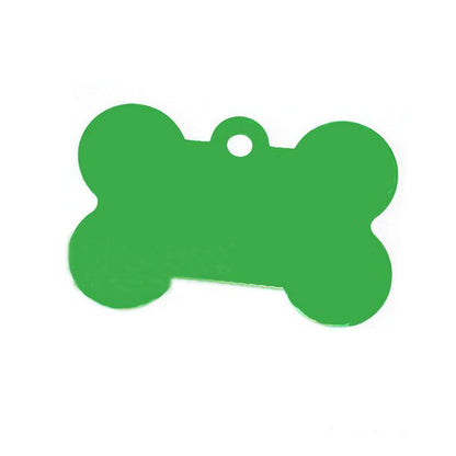 Personalized Name Tag Pet Supplies Dog Bone Shaped Aluminum ID Tag (Green)