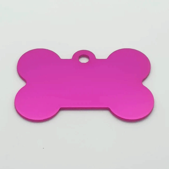 Personalized Name Tag Pet Supplies Dog Bone Shaped Aluminum ID Tag (Hot Pink)