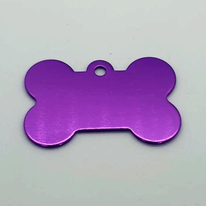 Personalized Name Tag Pet Supplies Dog Bone Shaped Aluminum ID Tag (Purple)