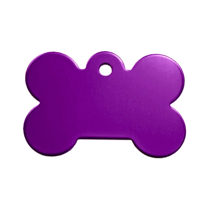 Personalized Name Tag Pet Supplies Dog Bone Shaped Aluminum ID Tag (Purple)