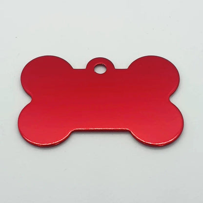 Personalized Name Tag Pet Supplies Dog Bone Shaped Aluminum ID Tag (Red)