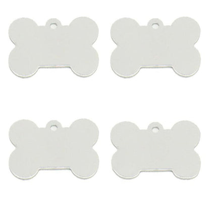 Personalized Name Tag Pet Supplies Dog Bone Shaped Aluminum ID Tag (Silver)