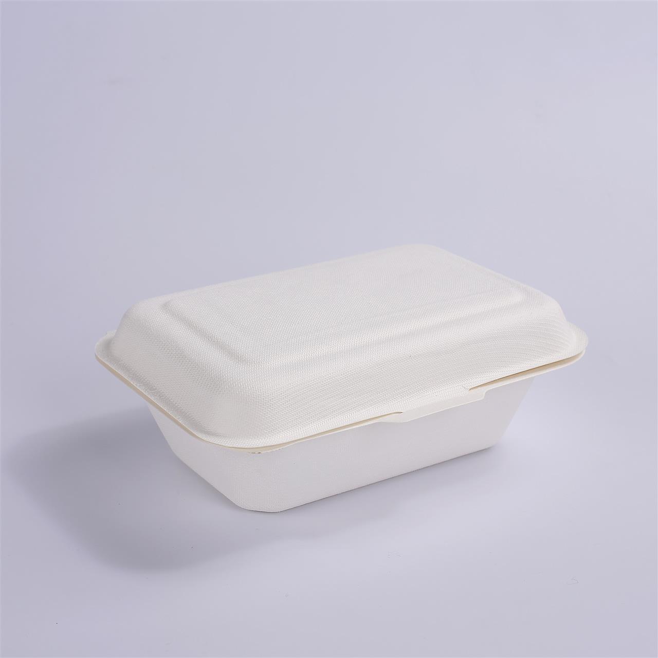 50 X Large Biodegradable Takeaway Dinner Box Disposable Food Containers with Lid (600mL)