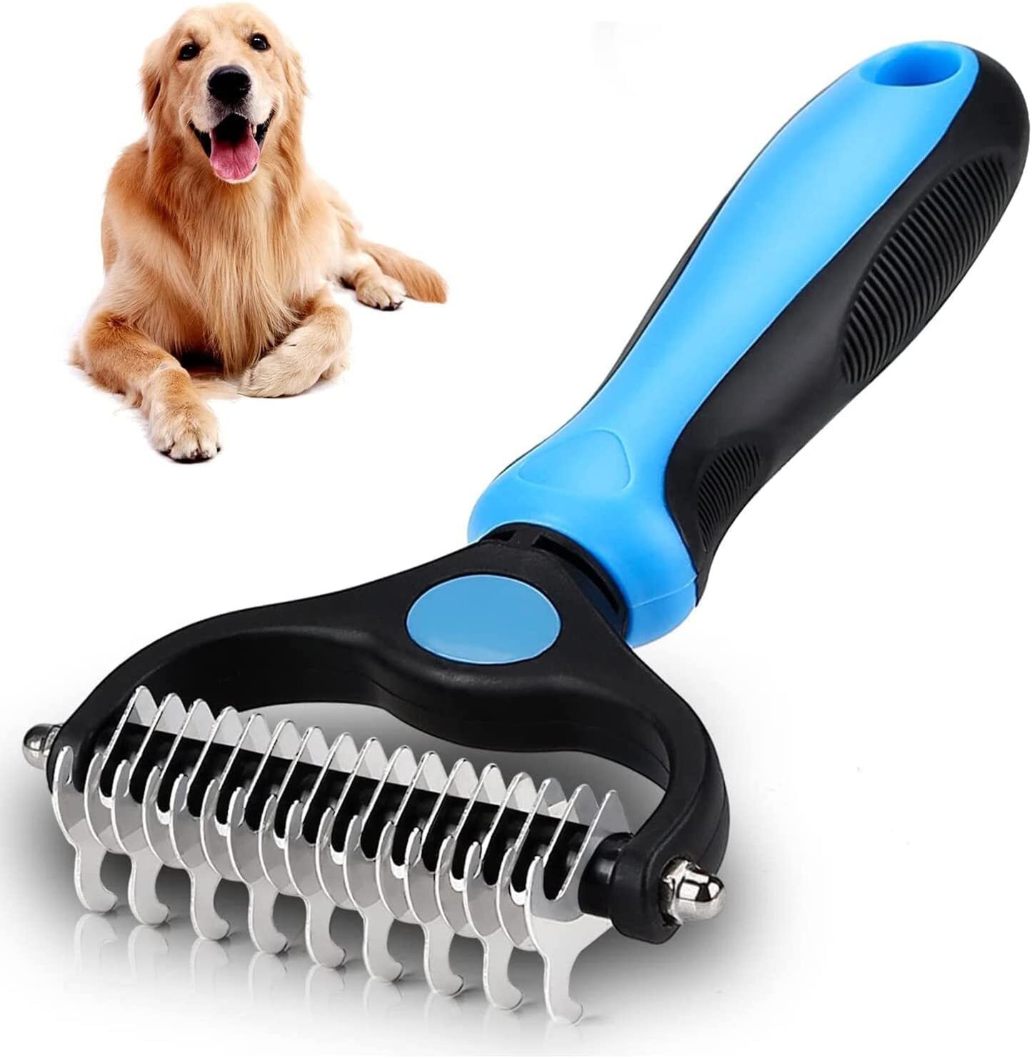 Pet Cat Dog Grooming Tool Set Detangling Brush Dematting Rake & Comb