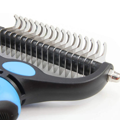 Pet Cat Dog Grooming Tool Set Detangling Brush Dematting Rake & Comb