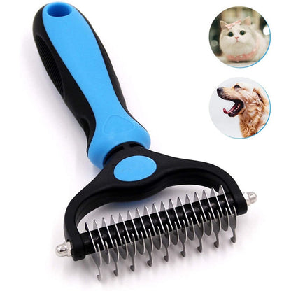 Pet Cat Dog Grooming Tool Set Detangling Brush Dematting Rake & Comb