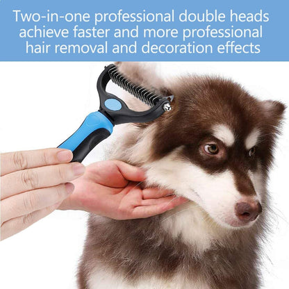 Pet Cat Dog Grooming Tool Set Detangling Brush Dematting Rake & Comb