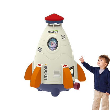 Space Rocket Sprinkler Rotating Water Powered Launcher Spinner Toy