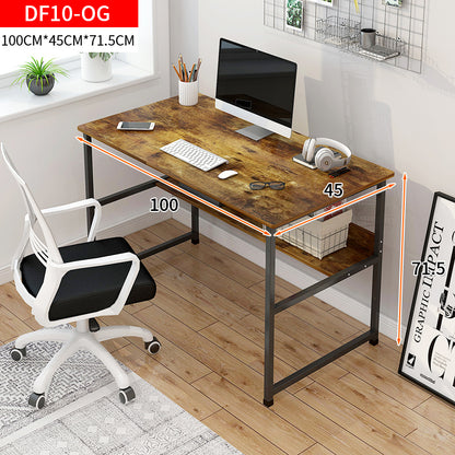 Studio Rustic Wood & Metal Computer Desk with Shelf