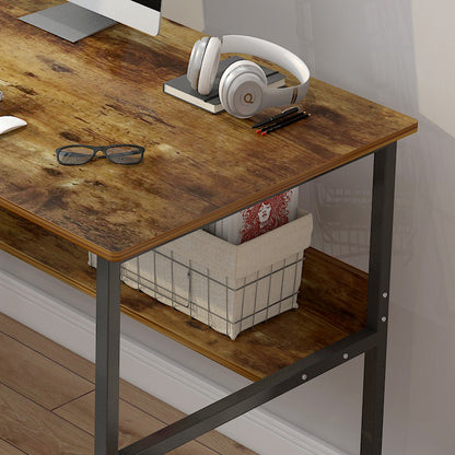 Studio Rustic Wood & Metal Computer Desk with Shelf