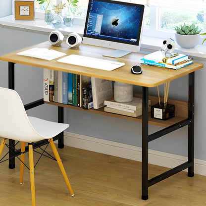 Studio Wood & Metal Computer Desk with Shelf (Oak)