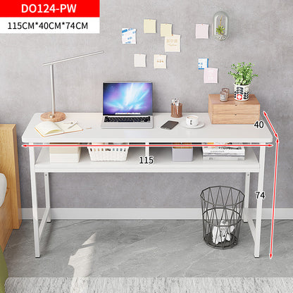 Vista Space-Saver Console Table Wood & Metal Narrow Desk (White)