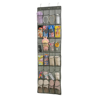 24-Pocket Hanging Over-the-Door Shoe Organizer Storage Bag