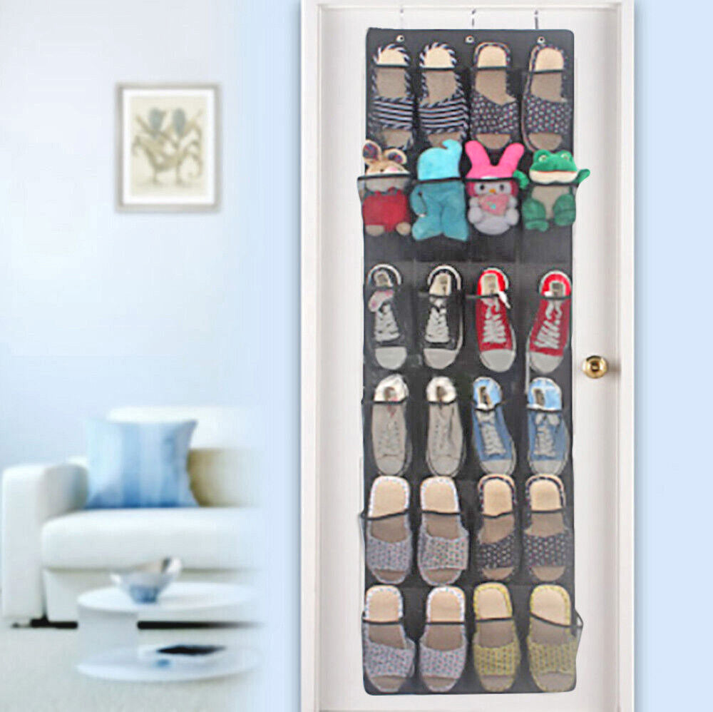 24-Pocket Hanging Over-the-Door Shoe Organizer Storage Bag