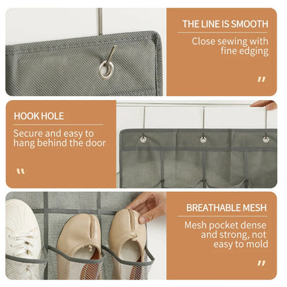 24-Pocket Hanging Over-the-Door Shoe Organizer Storage Bag