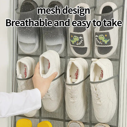 24-Pocket Hanging Over-the-Door Shoe Organizer Storage Bag