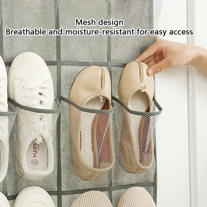 24-Pocket Hanging Over-the-Door Shoe Organizer Storage Bag