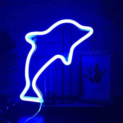 Dolphin Neon Light LED Lamp Free-Standing Sign Decor