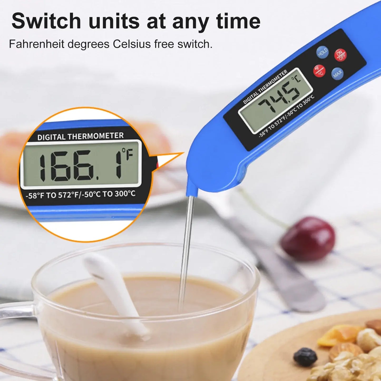 Digital Food Probe Thermometer Cooking Meat BBQ Grilling Baking