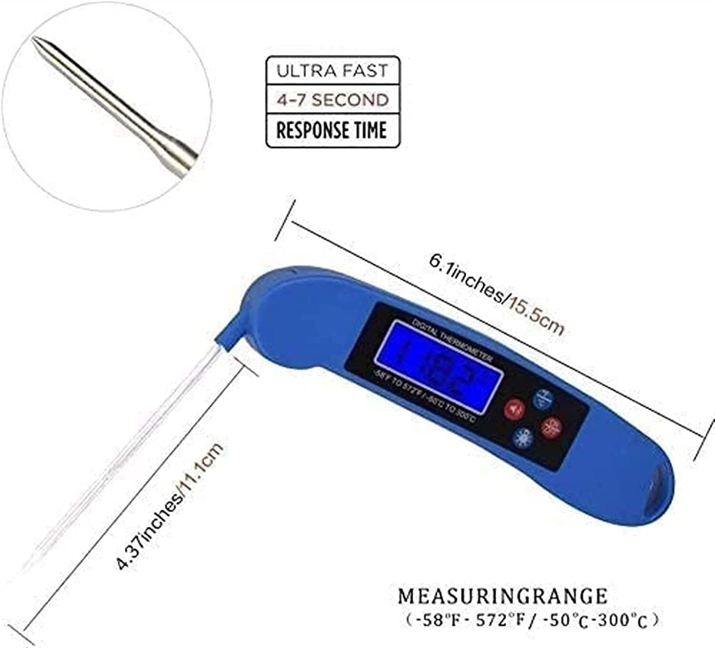 Digital Food Probe Thermometer Cooking Meat BBQ Grilling Baking