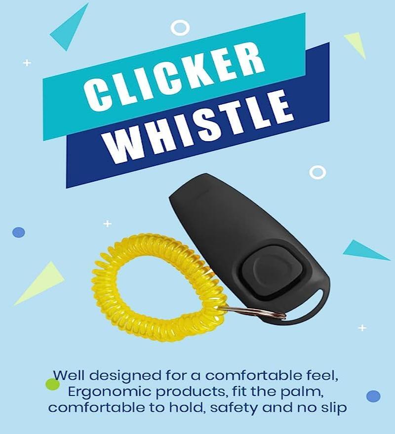 2 in 1 Dog Whistle & Clicker Pet Training Tool (Black)