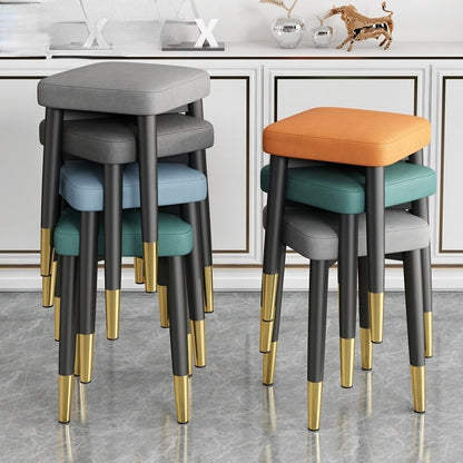 Minimalist Faux Leather Dining Table Stool Padded Dressing Stool